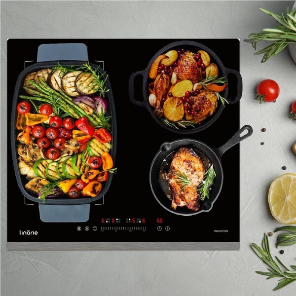 Linarie Cannes 60cm 4 Zones Induction Cooktop with FlexZone and Booster Function LS60I1F2Z