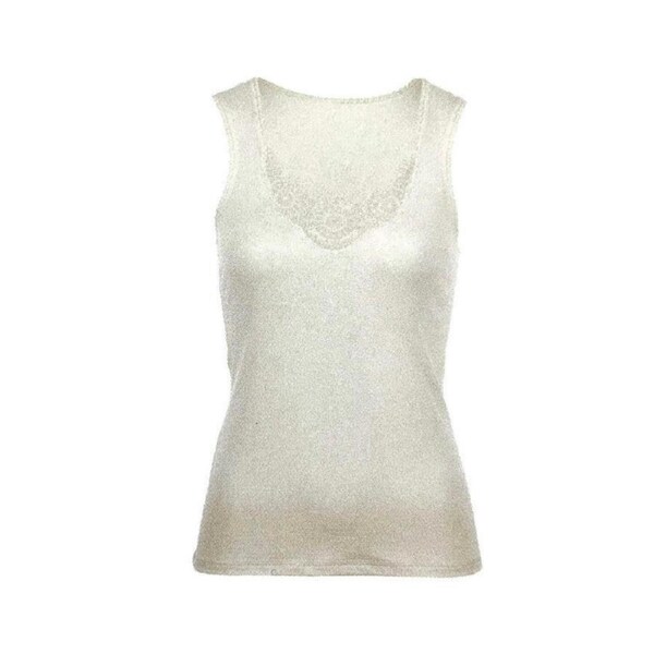 MERINO SKINS Ladies Dianthe Tank Top Thermal Merino Wool Rich Thermals - Natural L (Aus 14)