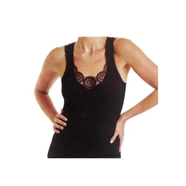MERINO SKINS Ladies Dianthe Tank Top Thermal Merino Wool Rich Thermals - Black L (AUS 16)