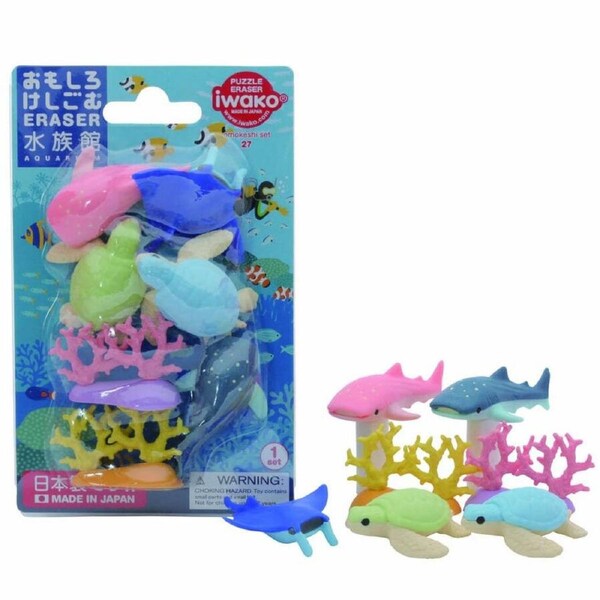 Iwako Japanese Puzzle Eraser - Aquarium Erasers Pack