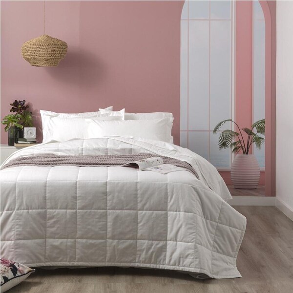 Ddecor Home Sofia Queen Bed Comforter Set 500TC Cotton Jacquard Bedding White