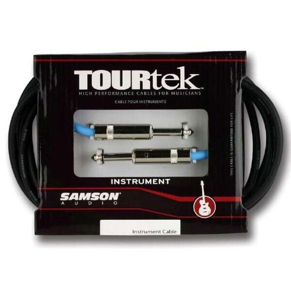 Tourtek 4.57m Instrument Cable Male Jack Lead Connector Extension Cord Black