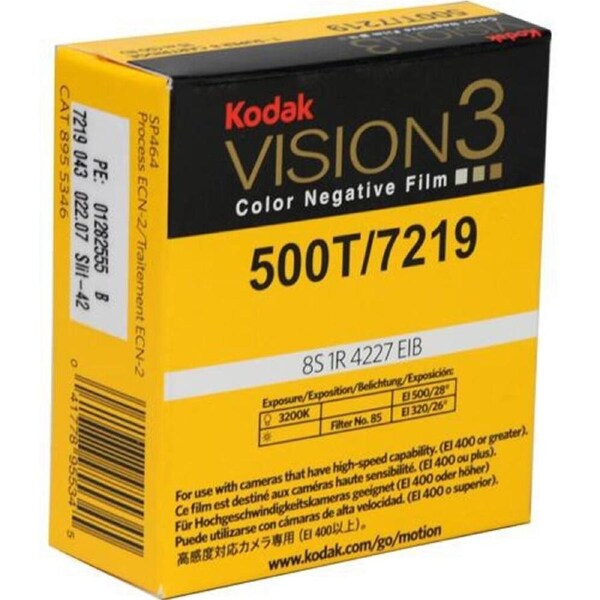 Kodak VISION3 500T Color Negative Film No 7219 (Super 8, 50' Roll)