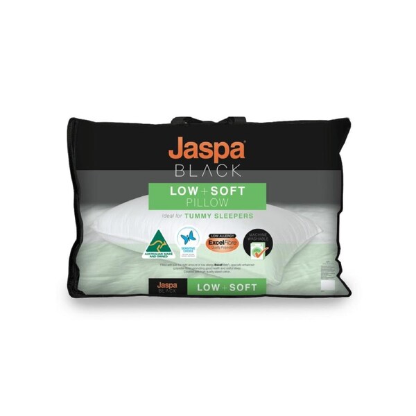 Jaspa Black Low & Soft Pillow