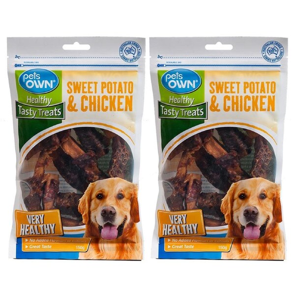 2x Pets Own Sweet Potato & Chicken Healthy Tasty Dog/Pet Treats/Food/Snacks 150g