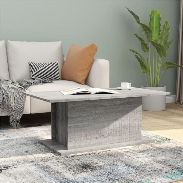 Coffee Table Grey Sonoma 102x55.5x40 cm Engineered Wood vidaXL