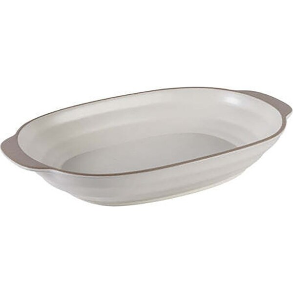 Ladelle Clyde 37cm Coconut Stoneware Oval Baking Dish Oven Bakeware Bowl Large