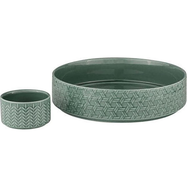 2pc Ladelle Heath 30cm/10cm Porcelain Bowl Serving Noodle/Snack Dish Set Jade