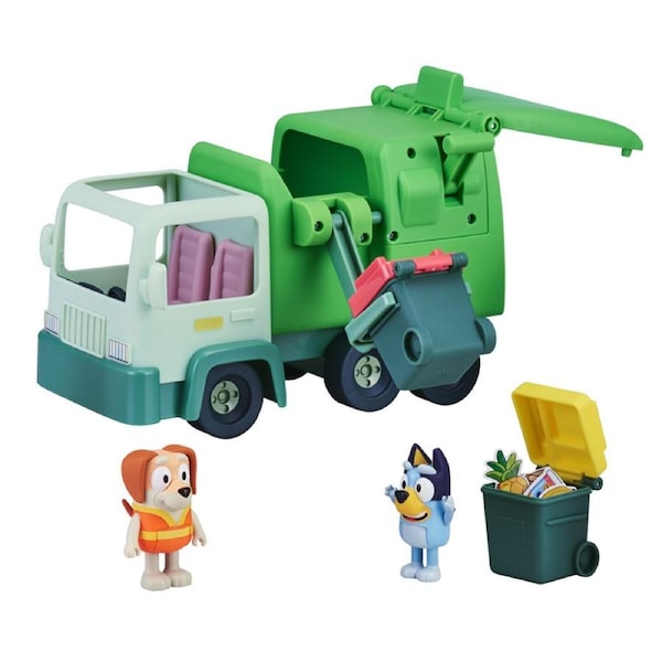 Bluey Garbage Truck Vehicle Interactive Play Toy Figures Kids/Children Green 3y+