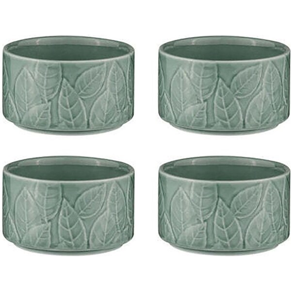 4pc Ladelle Heath Jade 10cm Ramekin Set Porcelain Baking/Snack Food Dish Bowl