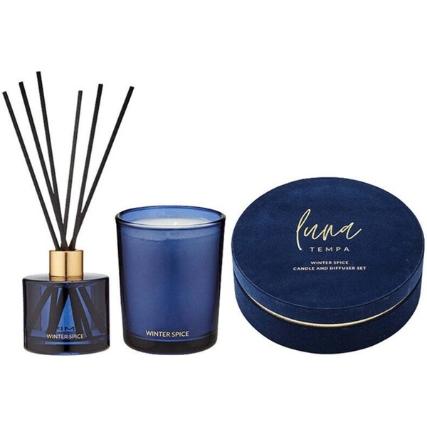 Tempa Luna Winter Spice Candle/Reed Diffuser Air Scent Home Fragrance Décor Set