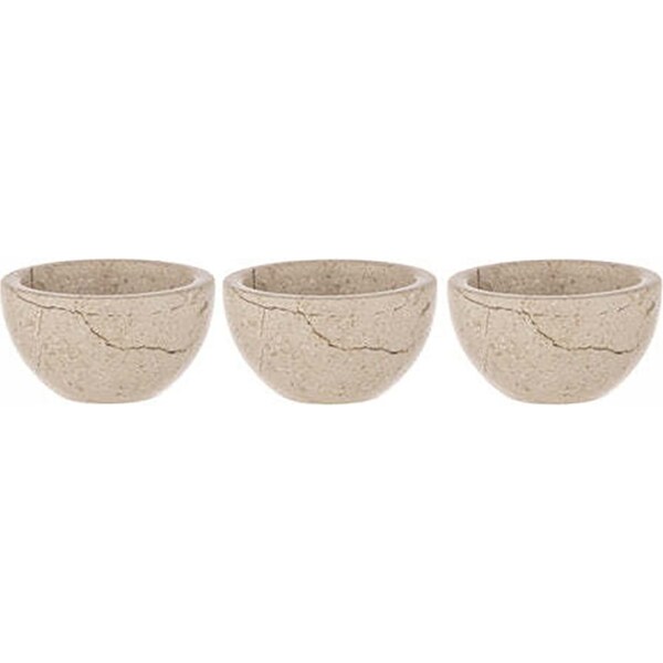 3pc Tempa Emerson 7.5cm Marble Mini Pinch Bowl Sauce/Snack Container Champagne