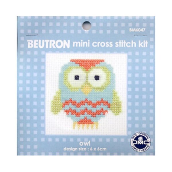 BEUTRON Cross Stitch Kit For Beginner Owl 6x6cm