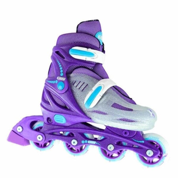 148 Adjustable Inline Skates - Purple Glitter Large (5-8)