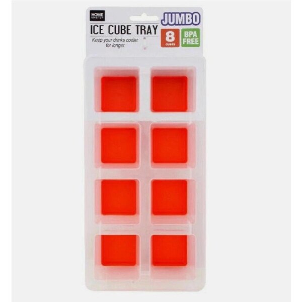 Ozoffer Large Silicone Ice Cube Tray Mold Square DIY Size ON Mould Big Jumbo 8 Giant