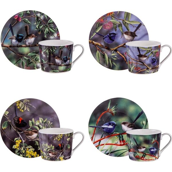 Ashdene 250ml Australian Wren Assorted Matching Hot Tea Cup/Saucer Drinking Mug