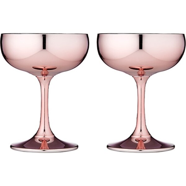 2pc Tempa Aurora 220ml Cocktail Coupe Glass Water/Wine Glassware Drink Cup Rose