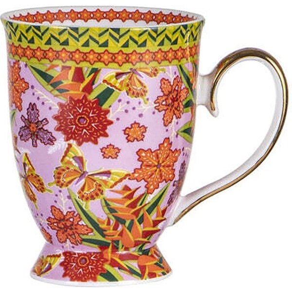 Ashdene 300ml Butterfly Heliconia Flower Tea Cup/Coffee Mug Hot Drinking 12.2cm