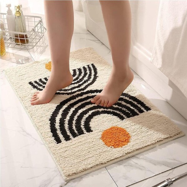 Bath Rugs Set of 2pcs (45cm x 70cm&50cm x 80cm, Beige)