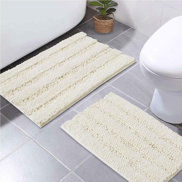 Ivory bath mats shower rugs slip-resistant 50x80cm&43x61cm