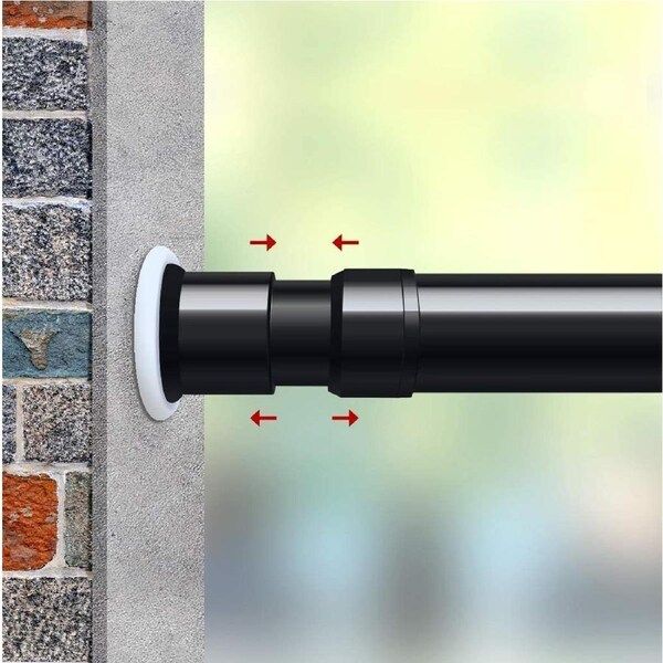 Room Divider Tension Curtain Rod-Black