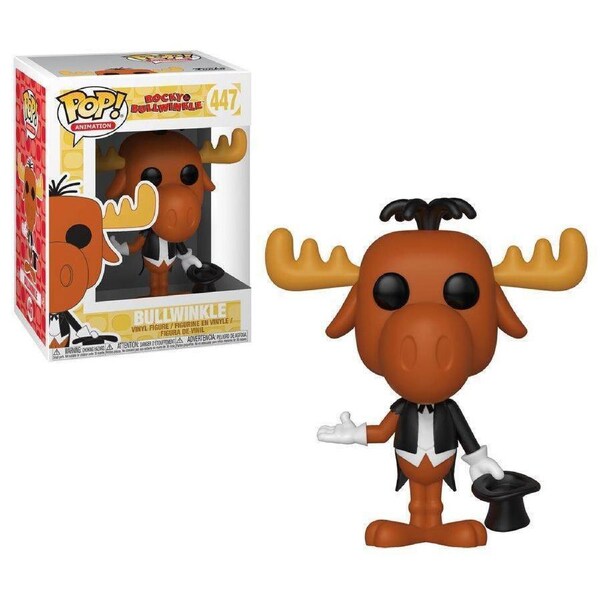 Pop! Funko 10cm Figurine Rocky & Bullwinkle Magician Bullwinkle #447 Vinyl Toy