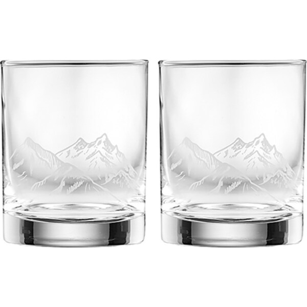 2pc Tempa Atticus Mountain 350ml Whisky Glass Liquor Drink Glassware Cup Clear