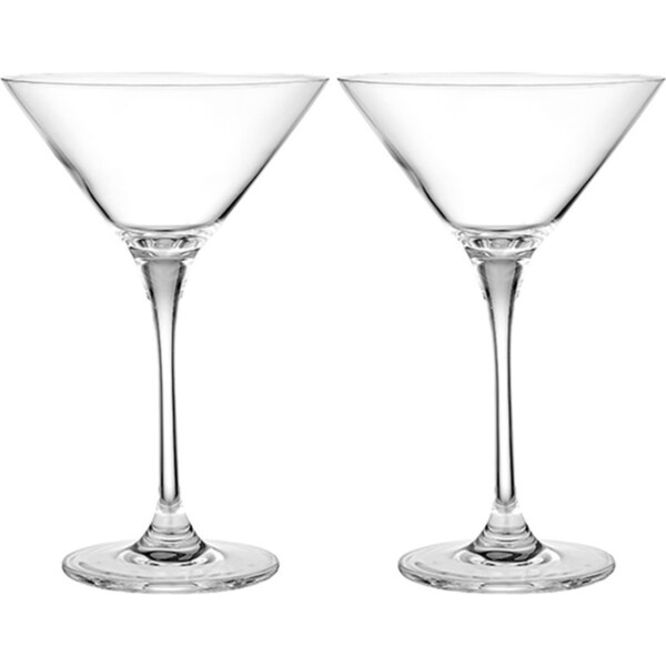 2pc Tempa Quinn 260ml Crystal Martini Glass Drinking Glassware Cup Set Clear