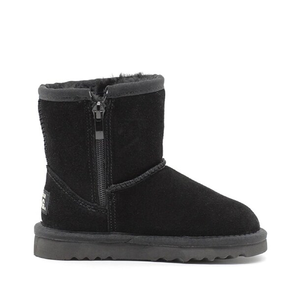 Waratah UGG Water Resistant Kids Short Zip Up Boot - Black K6-7