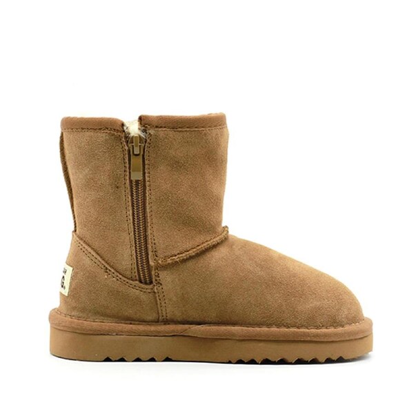 Waratah UGG Water Resistant Kids Short Zip Up Boot - Chestnut K8-9