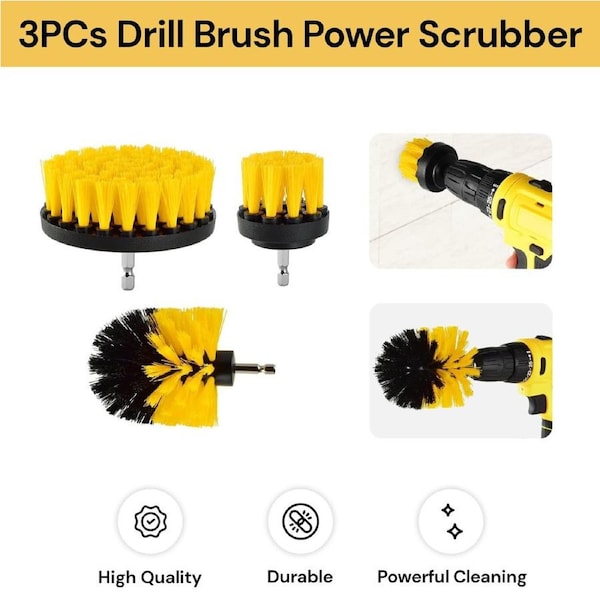 3PCs Drill Brush Power Scrubber