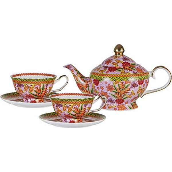 Ashdene Butterfly Heliconia 900ml SS Infuser Brewing Teapot/Teacup Saucer Set