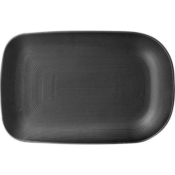 Ladelle 32cm Linear Texture Platter/Plate Porcelain Food Server/Serveware Black