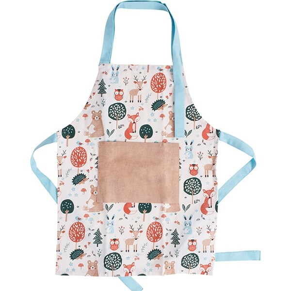 Ladelle 40x55cm Woodland Recycled Cotton Kids/Childrens Cook/Craft Pocket Apron