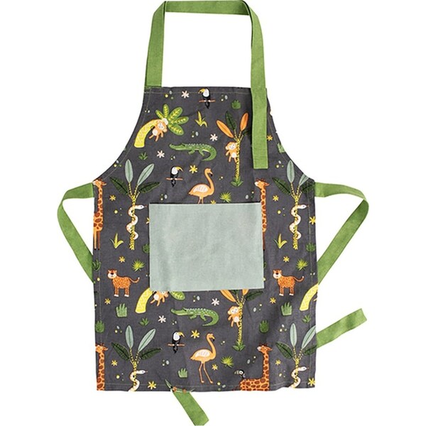 Ladelle 40x55cm Jungle Recycled Cotton Kids/Childrens Cooking/Craft Pocket Apron