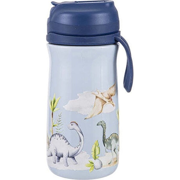 Ashdene Dino Land Kids 370ml Double Wall Silicone Straw Drink Water Bottle 18cm