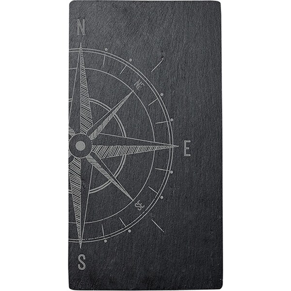 Tempa Atticus 36cm Compass Slate Kitchen Serving Rectangle Board/Plate Food Tray