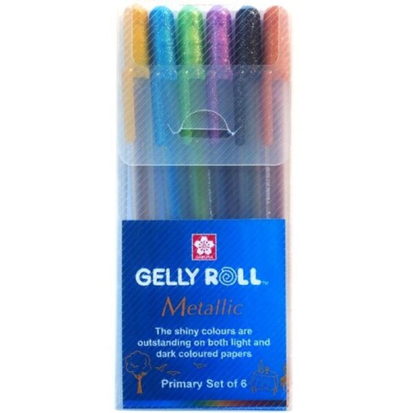 Sakura Gelly Roll Gel Pens Set - Metallic Primary - 6 pens!
