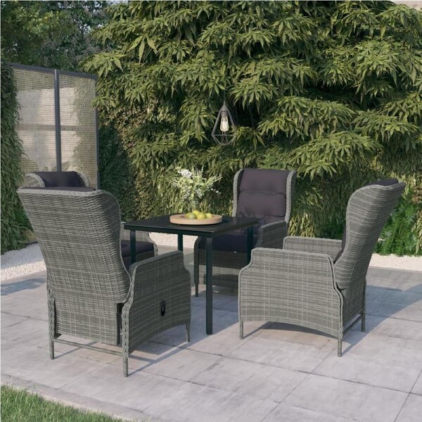 5 Piece Garden Dining Set Light Grey vidaXL
