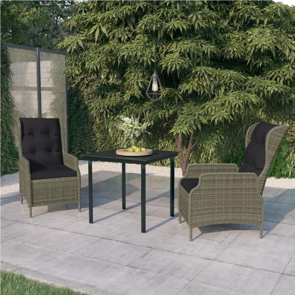 3 Piece Garden Dining Set Brown vidaXL