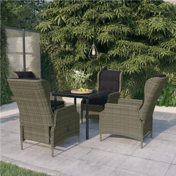 5 Piece Garden Dining Set Brown vidaXL
