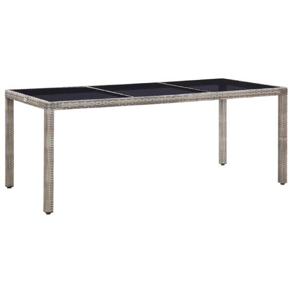 Garden Table Grey 190x90x75 cm Poly Rattan vidaXL