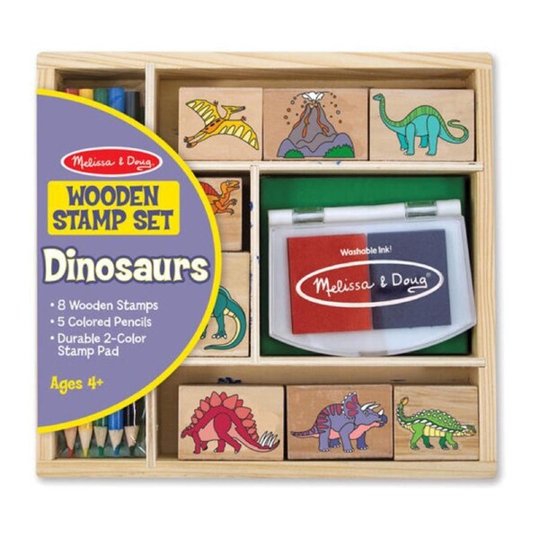 Melissa & Doug Wooden Stamp Set - Dinosaur