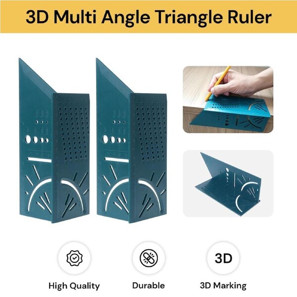 2PCs 3D Multi Angle Triangle Ruler