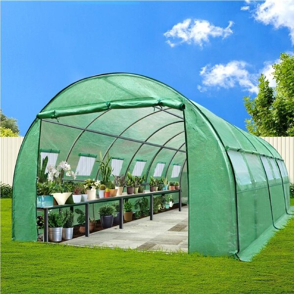 Green Fingers Greenhouse Tunnel Garden Green House Storage Walk in Shed Plant 6x3x2M