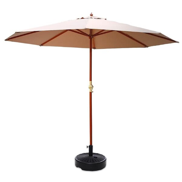 Instahut Outdoor Umbrella Beach UV Stand Garden Deck Patio Umbrellas 3M Beige w/base