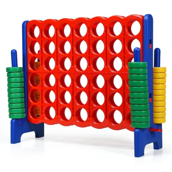 Costway Giant Connect 4 In A Row Jumbo 4-To-Score Game Set Adults Family Outdoor Fun Play Toy Gift Red