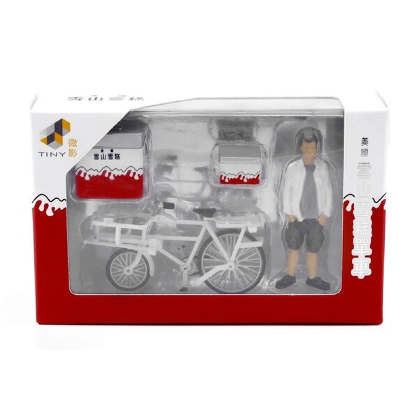 Tiny City Die-cast Model Bicycle - 1/35 Ice Cream bicycle with figure
