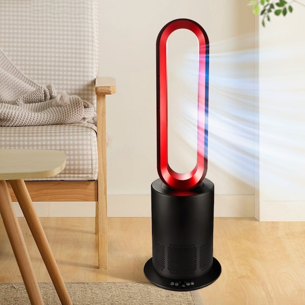 ANGELO Bladeless Fan LED Touch Electronic Floor heater Cooler Air Purification filtration Remote Control Speeds adjustable 120 degree Rotation