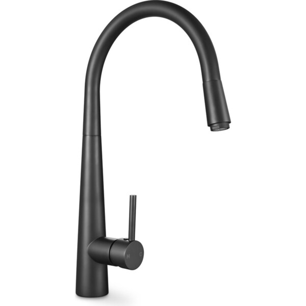 Brass Black Swivel Pull Out Spout Kitchen Sink Mixer Tap Laundry Faucet